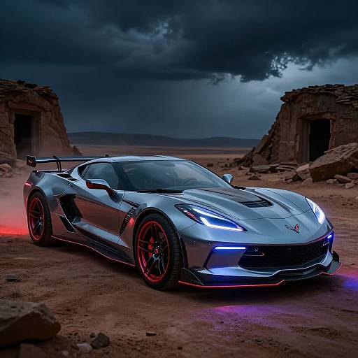 Cyberpunk Futuristic Mad Max Corvette