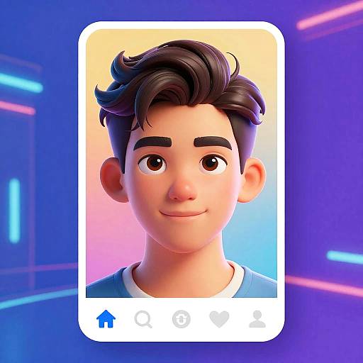 Vibrant Futuristic Digital Avatar