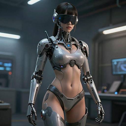 Futuristic Female Combat Cyborg Concept