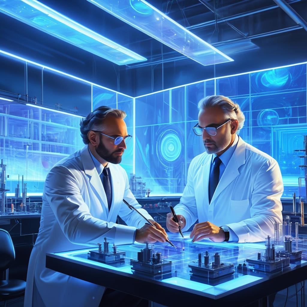 Futuristic Collaboration: Scientist and Inventor