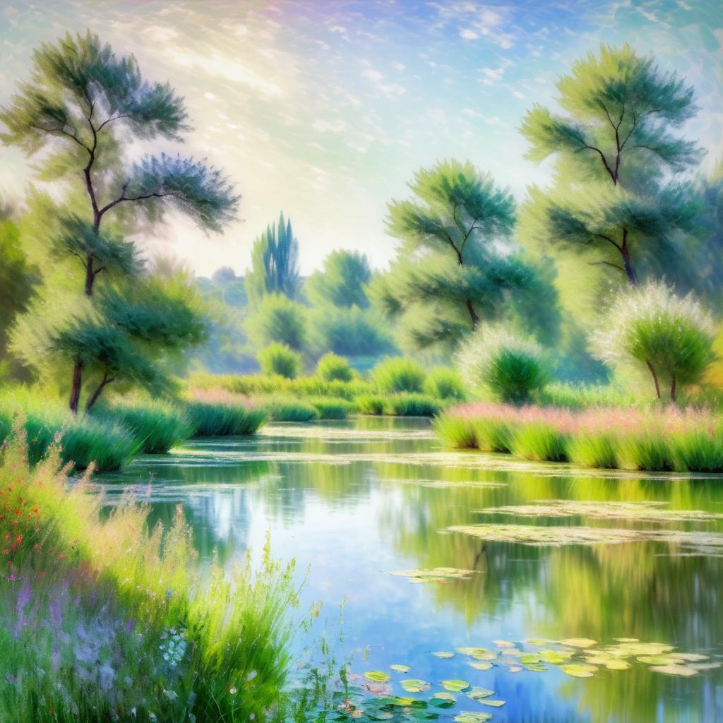 Serene Impressionist Landscape in Monet Style