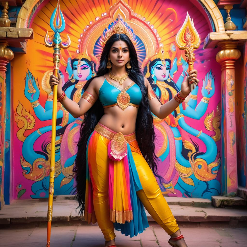 Vibrant Portrait of Goddess Durga