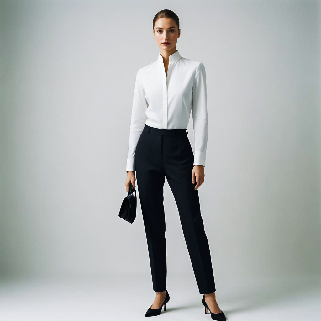 Confident Businesswoman in Minimalist Studio