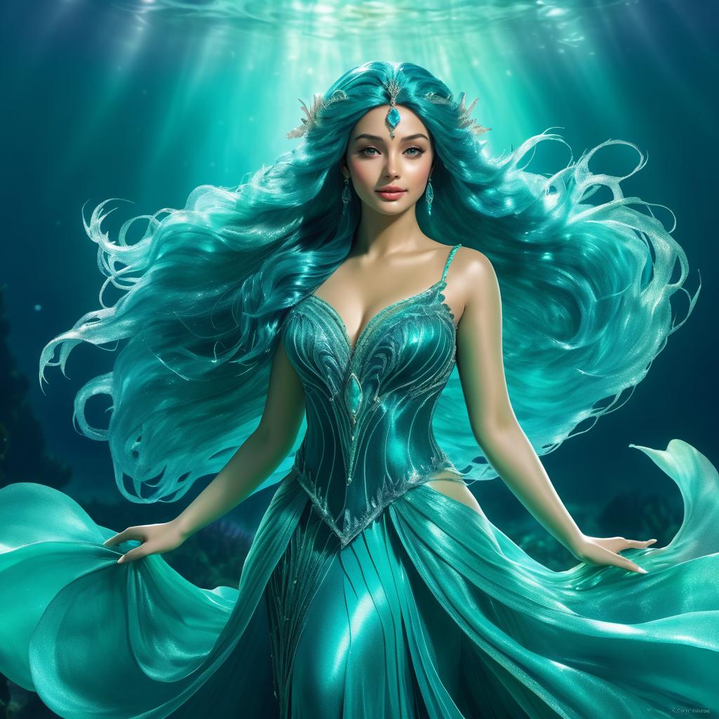 Elegant Female Merfolk Character Portrait