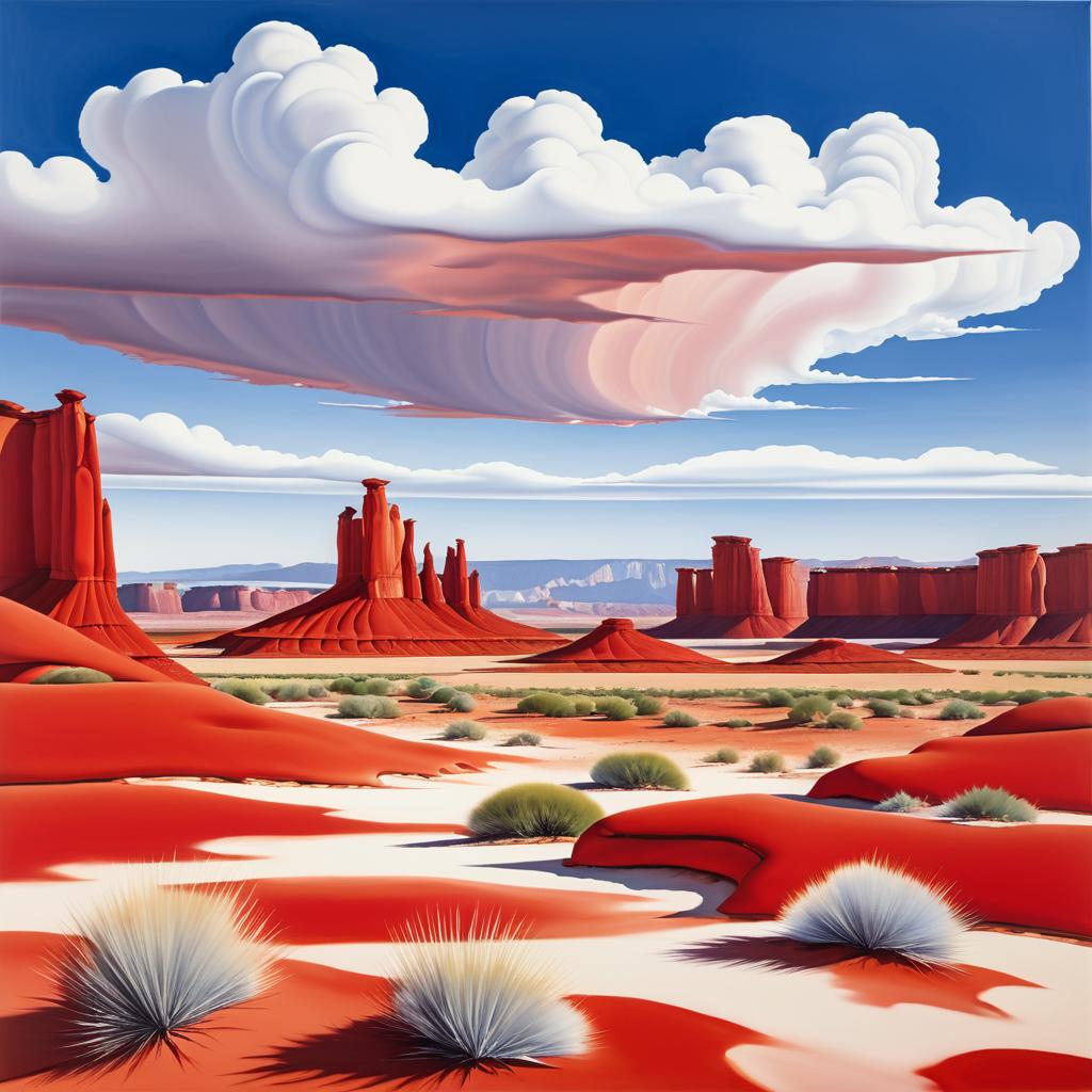 Vibrant Desert Landscape by O'Keeffe