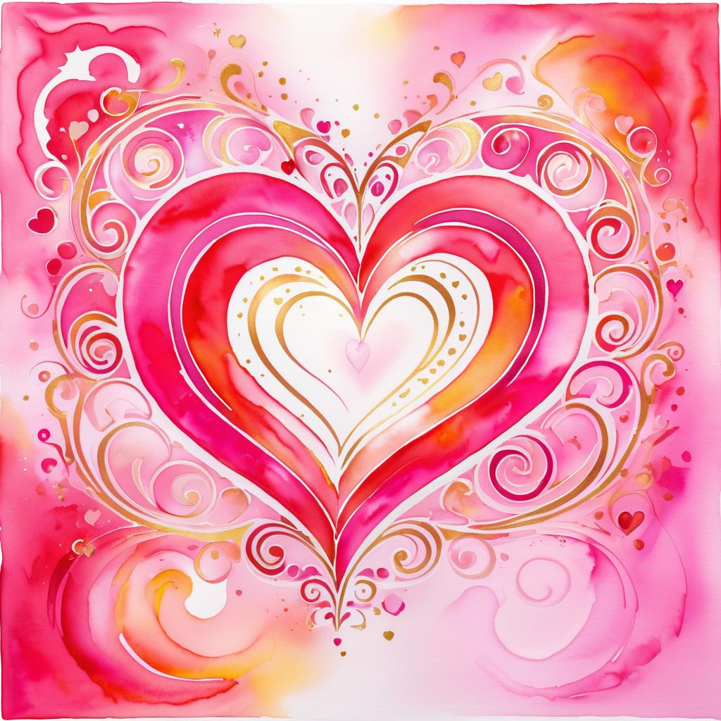 Vibrant Intertwining Hearts Artwork