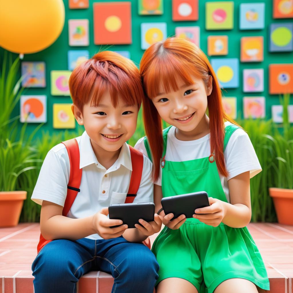 Best Friends Enjoying a Smartphone Adventure