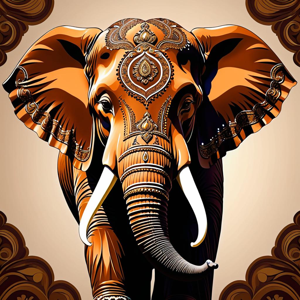 Regal Elephant Portrait in Vibrant Detail