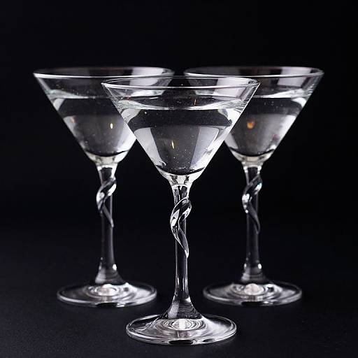 Elegant Martini Glasses with Spiral Stems
