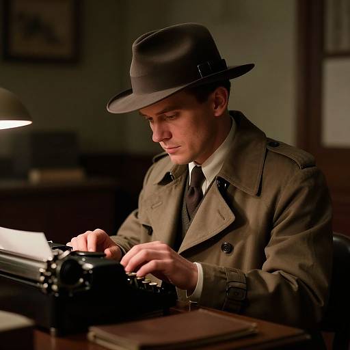 1940s Private Investigator at Desk