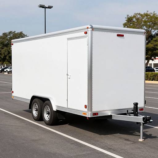 Sleek White Enclosed Car Hauler