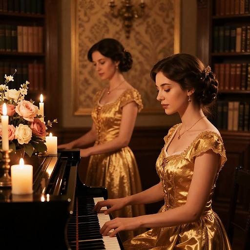 Elegant Women in Opulent Setting