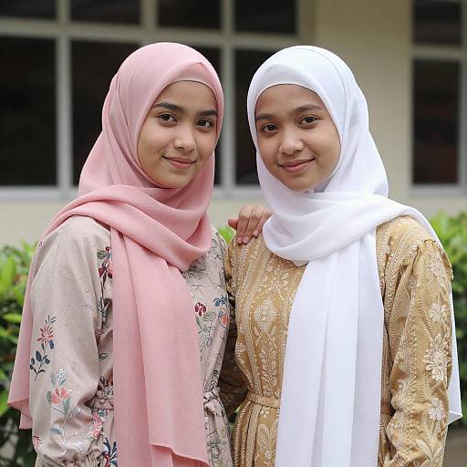 Smiling Women in Colorful Hijabs