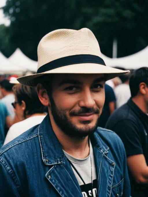 Candid Festival Portrait with a Hat