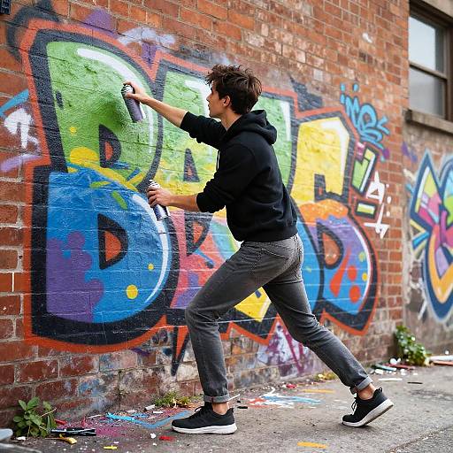 Vibrant Urban Graffiti Artist Mimo