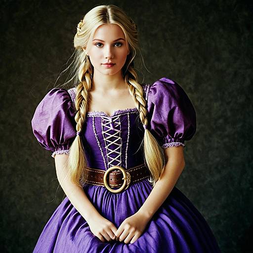 Rapunzel in Her Iconic Purple Dress
