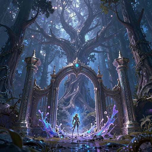 Magical Portal in Enchanted Forest