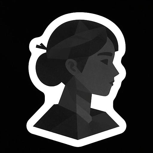 Geometric Profile of Woman in Shadow Sticker