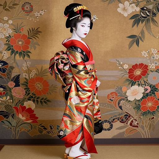 Elegant Traditional Japanese Geisha Portrait