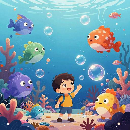 Magical AI Underwater Kingdom Illustration