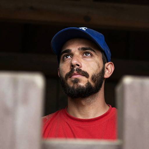 Focused Bearded Man in Soft Light