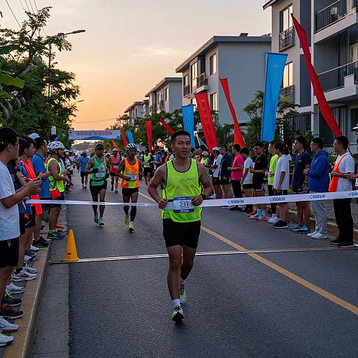 Neon Street Race at Sunset