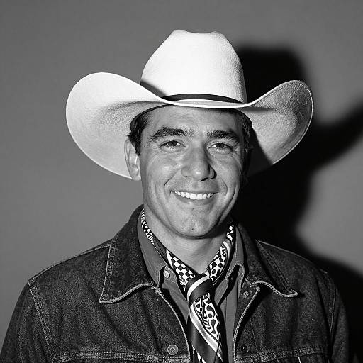 Smiling Man Wearing White Cowboy Hat