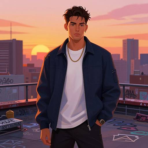 Stylish Urban Male Character Art