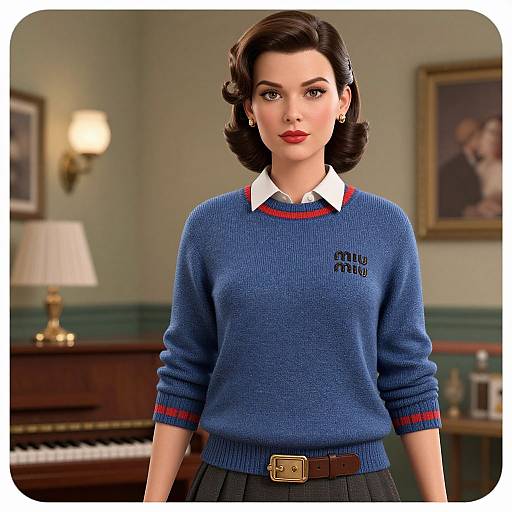 Vintage Retro Woman with Modern Fashion