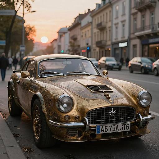 Steampunk Ferrari at Sunset in Bucharest