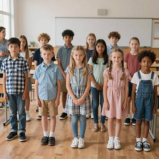 Diverse Classroom Scene with Eleven Children