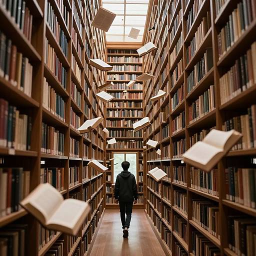 Floating Books in Vast Library