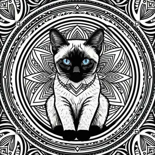 Intricate Mandala Siamese Cat Art Intricate Mandala Siamese Cat Art