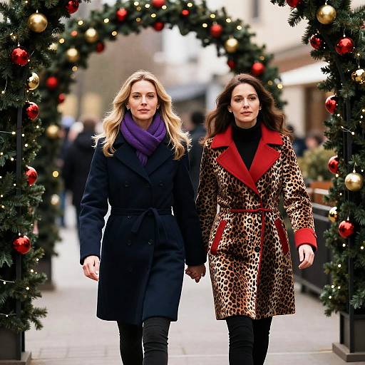 Festive Stroll Under Christmas Archway