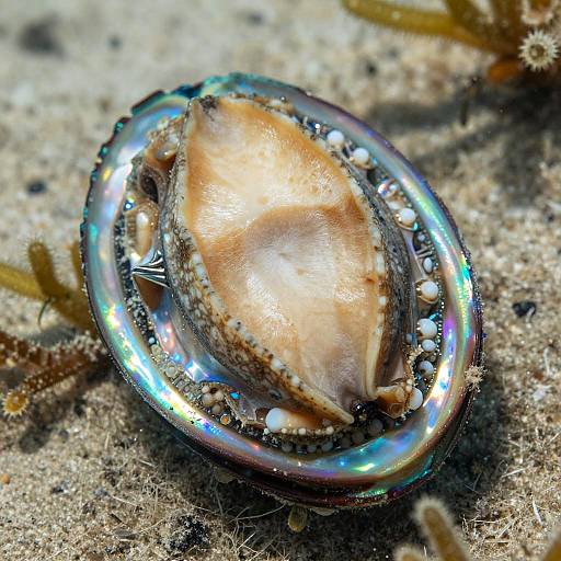 Iridescent Abalone Shell Underwater Macro