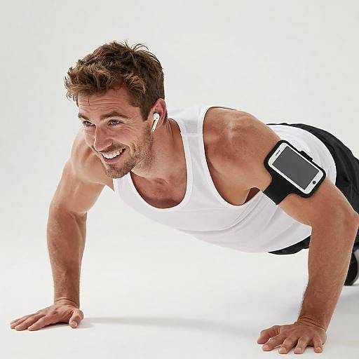 Dynamic Fitness Portrait of a Push-Up
