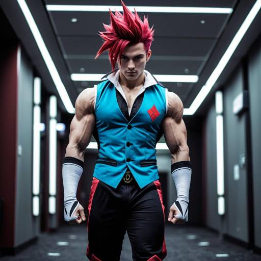 Cosplay of Hisoka Morow with Vibrant Spiked Hair