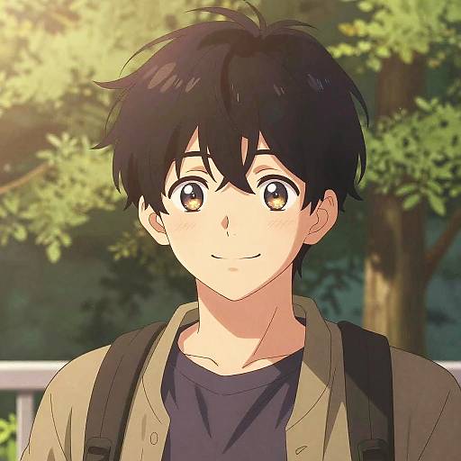 Gentle Manhwa Boy with Sparkling Eyes