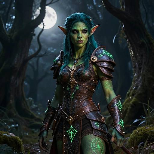 Fierce Sexy Goblin Girl in Armor