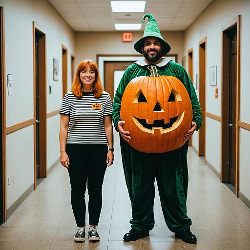 Linus and Woman in Costumes