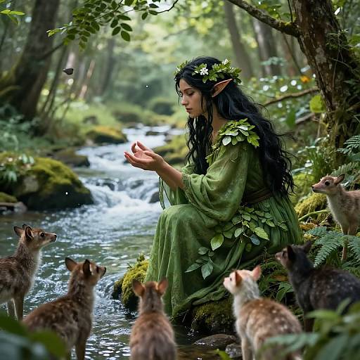 Elven Druid by Enchanted River