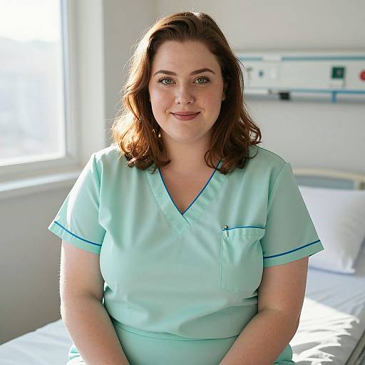 Candid Portrait of Plus Size Nurse