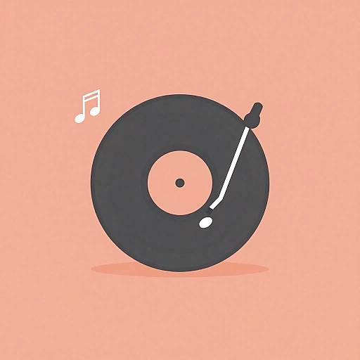 Minimalist Vinyl Turntable Silhouette