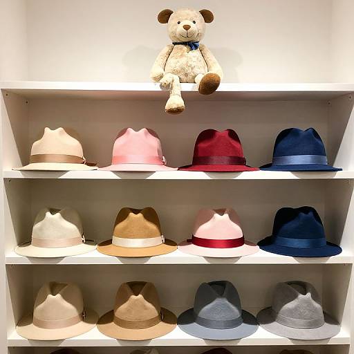 Colorful Fedoras on Cozy Shelves