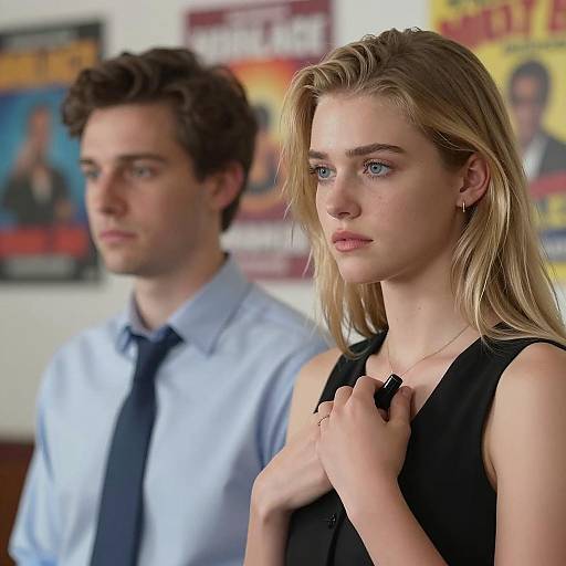 Portrait of Two People with Colorful Background