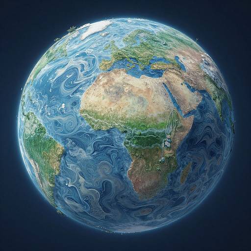 Surreal Living Planet with Skin Indentations