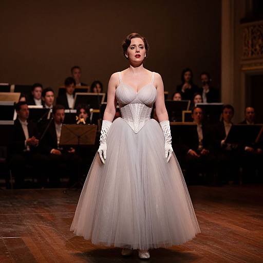 Elegant 1930s Opera Diva on Stage