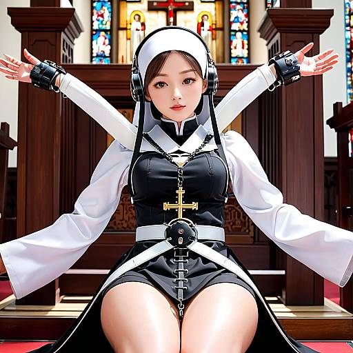 NSFW Bound Nun with Sex Machine