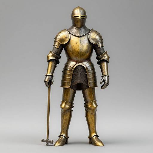 Hyper-Realistic Knight in Bronze Armor