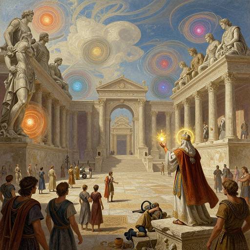 Magical Roman Forum Fantasy Scene
